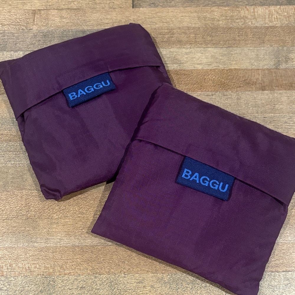 2 ~ BAGGU Packable Totes ~ Pretty Plum Color ~ Brand New - Never Opened
